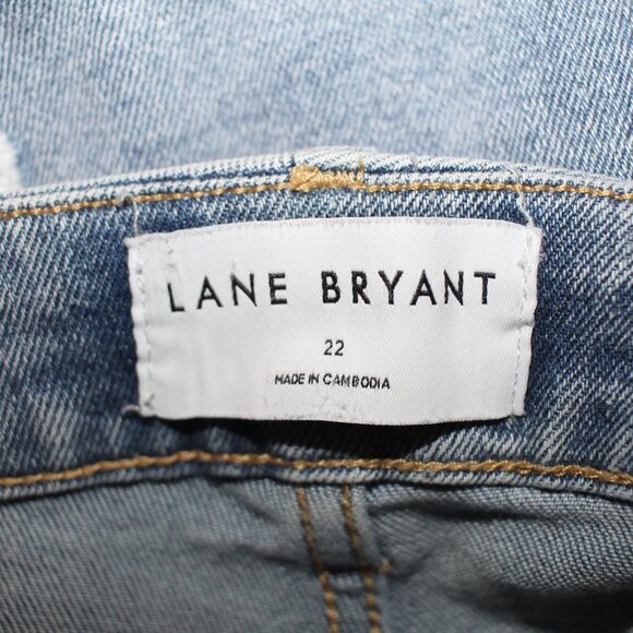 Lane Bryant Signiture Fit Straight Leg Crop Jean Embroidery and Rhinestone Sz 22 - Picture 11 of 13